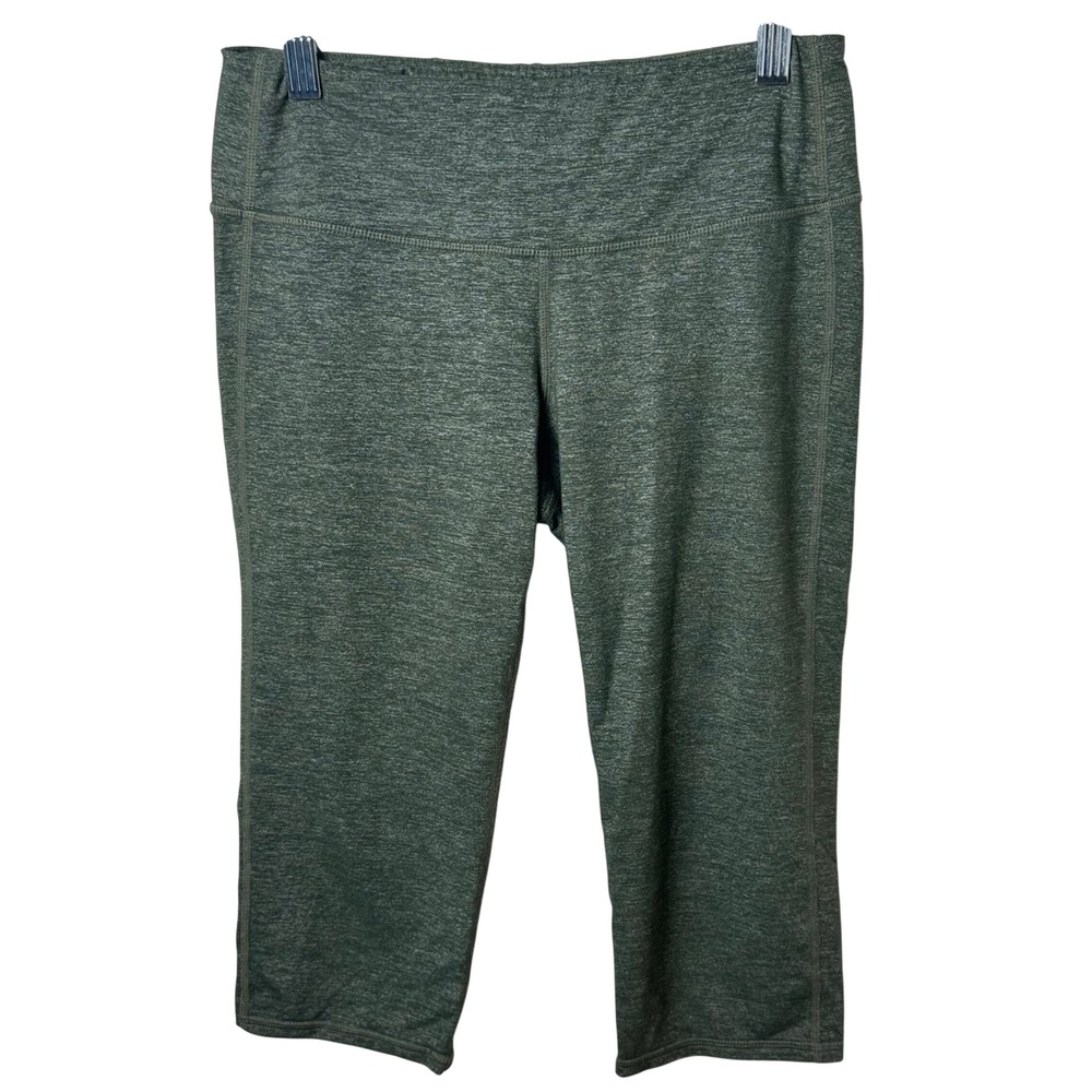 Athleta Capri Leggings Womens S Green‎ Heathered Cropped Yoga Pants